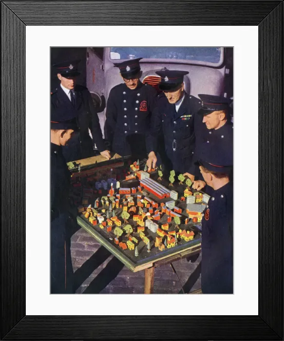 Framed Print : A Tactical Table made by Men of the Auxiliary Fire Service Framed Print : A Tactical Table made by Men of the Auxiliary Fire Service