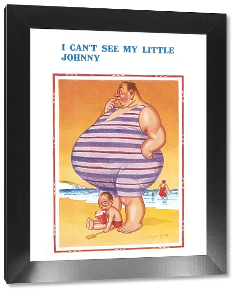 Comic Seaside Postcard - I Can t See My Little Johnny