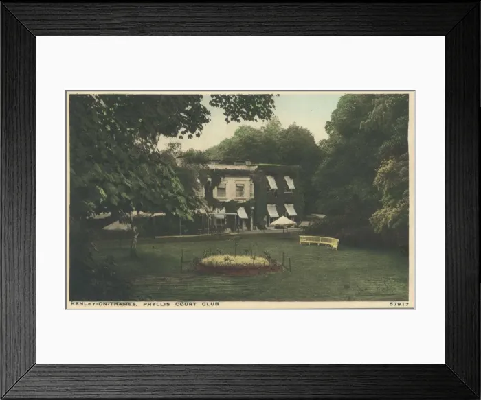 Framed Print : Phyllis Court, a so-called riverside country club at Henley Framed Print : Phyllis Court, a so-called riverside country club at Henley