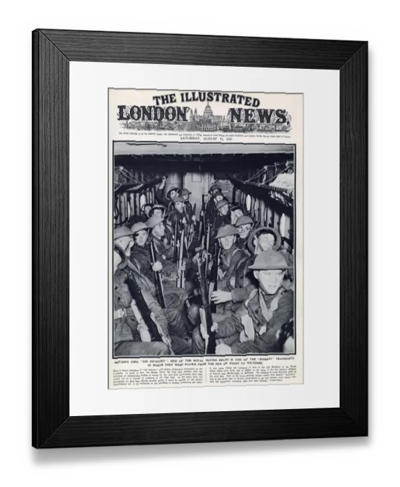 Framed Print : Cover of ILN 19 August 1939 - Troops in air transport Framed Print : Cover of ILN 19 August 1939 - Troops in air transport