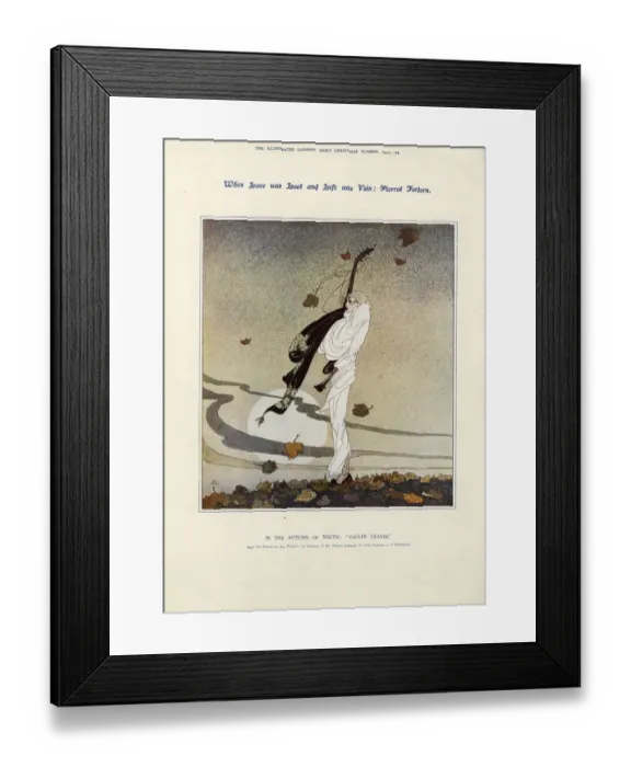 Framed Print : When Love was Lost and Life was Vain: Pierrot Forlorn. In the Autumn of Youth Framed Print : When Love was Lost and Life was Vain: Pierrot Forlorn. In the Autumn of Youth