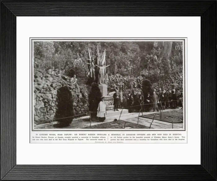 Framed Print : Sir Robert Borden unveils Canadian Memorial - Cliveden Framed Print : Sir Robert Borden unveils Canadian Memorial - Cliveden