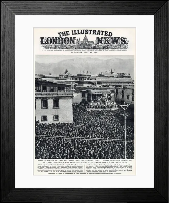 Framed Print : Dalai Lama addressing a huge crowd in Tibet, 1956 Framed Print : Dalai Lama addressing a huge crowd in Tibet, 1956