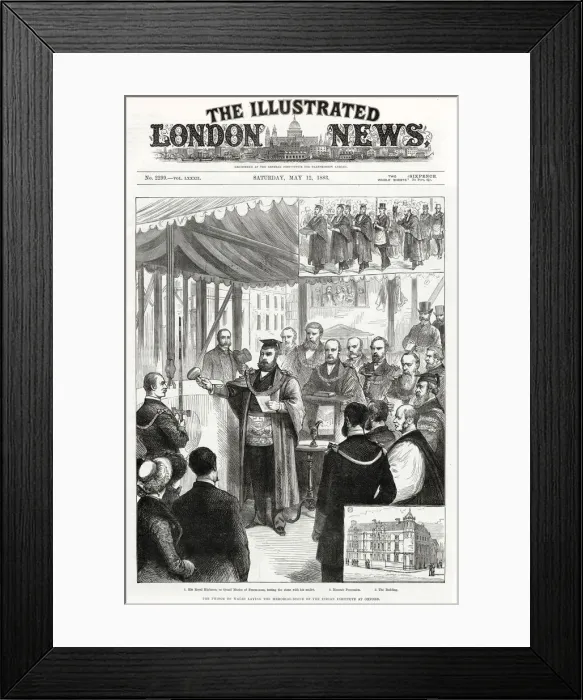 Framed Print : Prince of Wales laying foundation stone of Indian Institute Framed Print : Prince of Wales laying foundation stone of Indian Institute