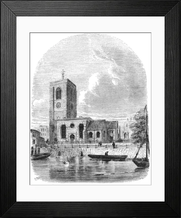 Framed Print : Chelsea Church 1860 Framed Print : Chelsea Church 1860
