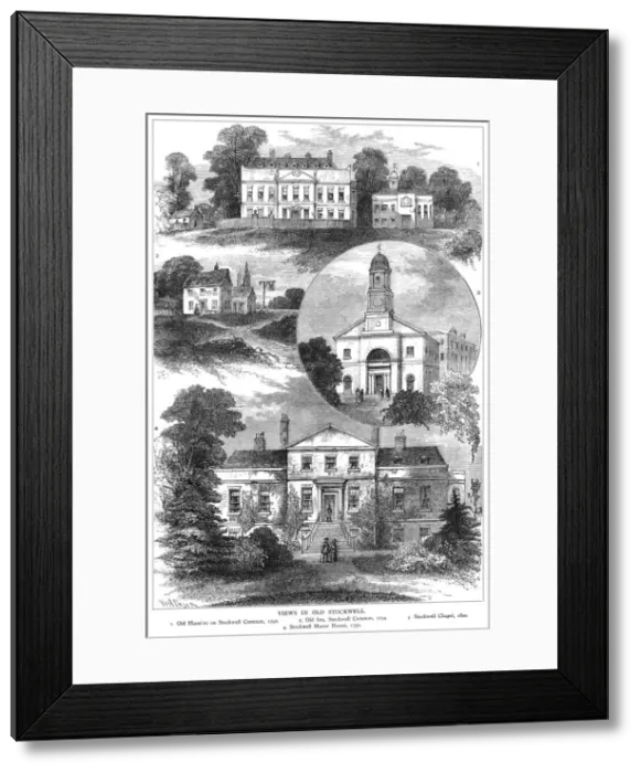 Framed Print : Stockwell. Views of old Stockwell - Old mansion on Stockwell Common Framed Print : Stockwell. Views of old Stockwell - Old mansion on Stockwell Common