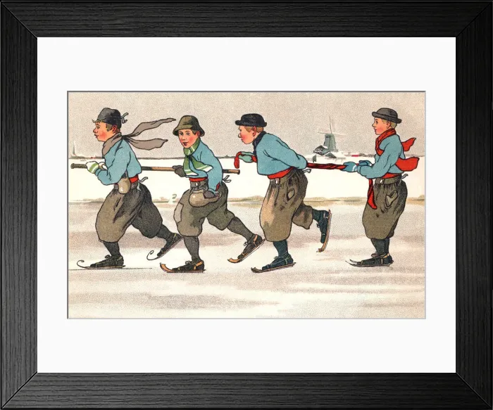 Framed Print : Dutch Boys Skating Framed Print : Dutch Boys Skating