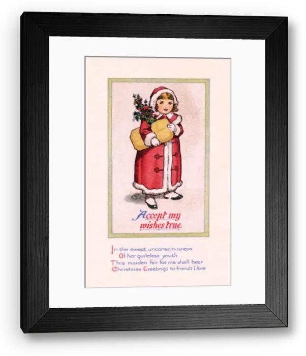 Framed Print : Young girl at Xmas Framed Print : Young girl at Xmas