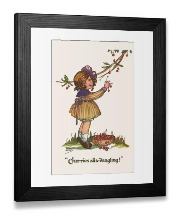 Framed Print : Cherries All A-Dangling Framed Print : Cherries All A-Dangling