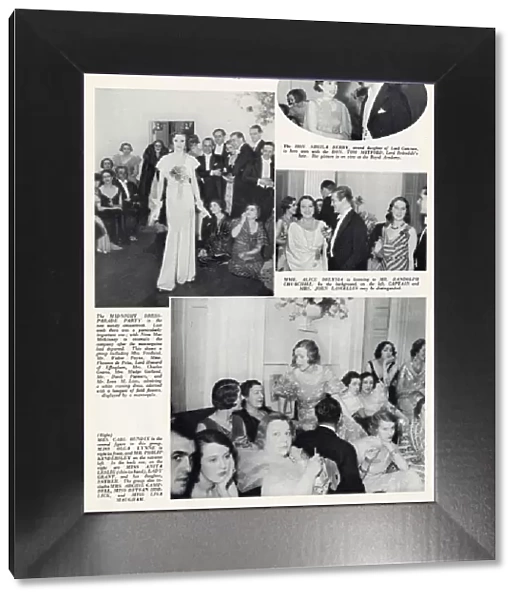 Page from The Sketch reporting on a midnight party  /  fashion show put on by designer