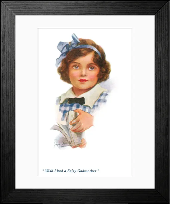 Framed Print : Bookworm. Young girl with a book. Artist: Joyce Averill Date: circa 1917 Framed Print : Bookworm. Young girl with a book. Artist: Joyce Averill Date: circa 1917