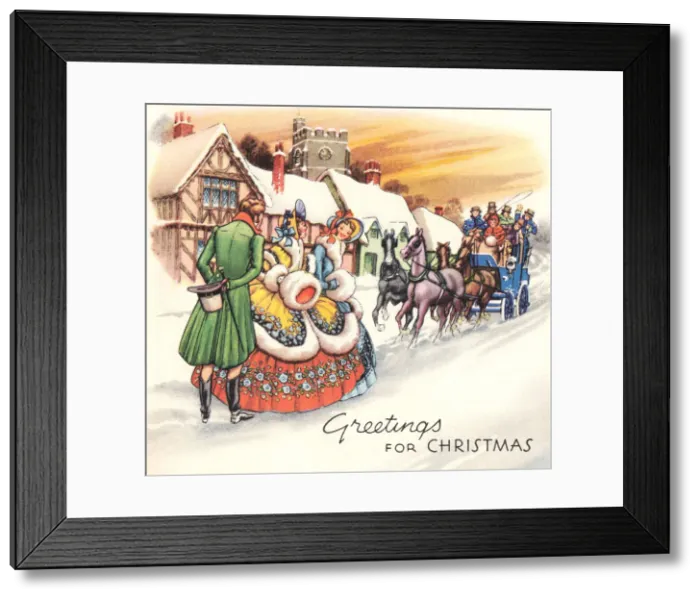 Framed Print : Regency Christmas Scene Framed Print : Regency Christmas Scene