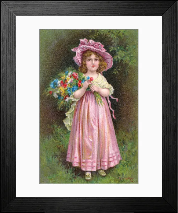 Framed Print : Girl with Flowers Framed Print : Girl with Flowers