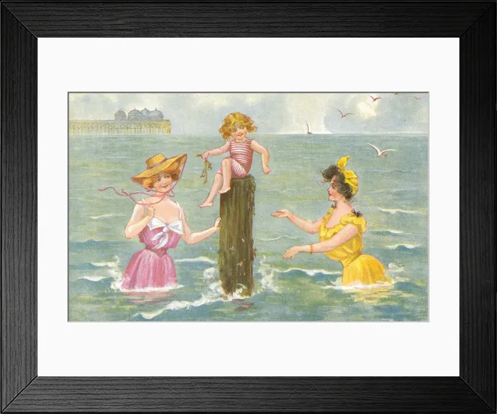 Framed Print : Edwardian Bathing Framed Print : Edwardian Bathing