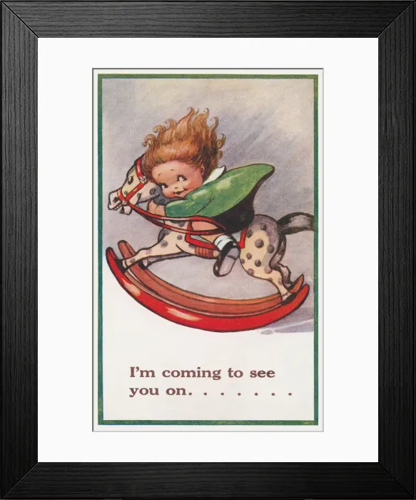 Framed Print : Girl on a Rocking Horse Framed Print : Girl on a Rocking Horse