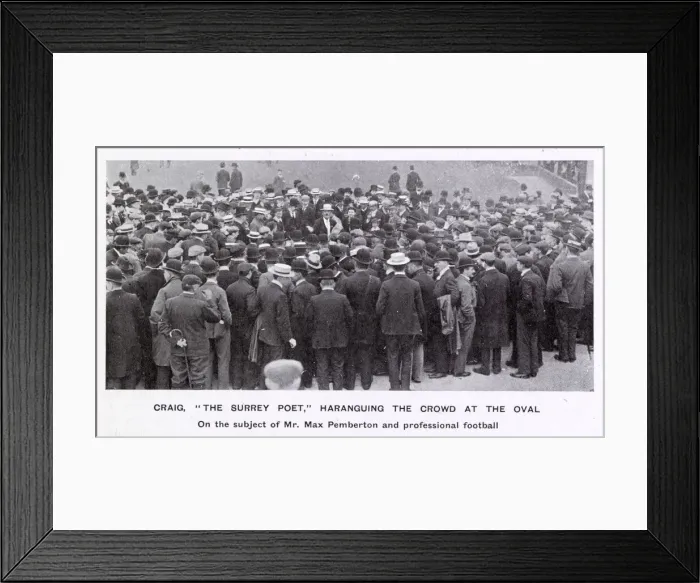 Framed Print : Craig, The Surrey Poet, haranguing the crowd at the Oval cricket ground on the subject of Framed Print : Craig, The Surrey Poet, haranguing the crowd at the Oval cricket ground on the subject of