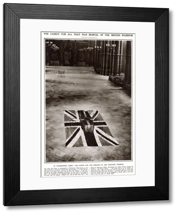 Framed Print : The coffin for the remains of the Unknown Warrior in Westminster Abbey before it was Framed Print : The coffin for the remains of the Unknown Warrior in Westminster Abbey before it was