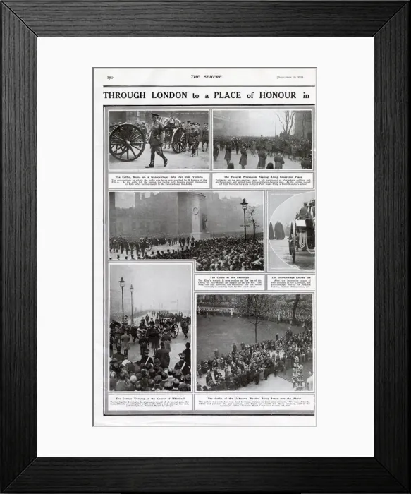 Framed Print : Unknown Warrior procession through London 1920 Framed Print : Unknown Warrior procession through London 1920