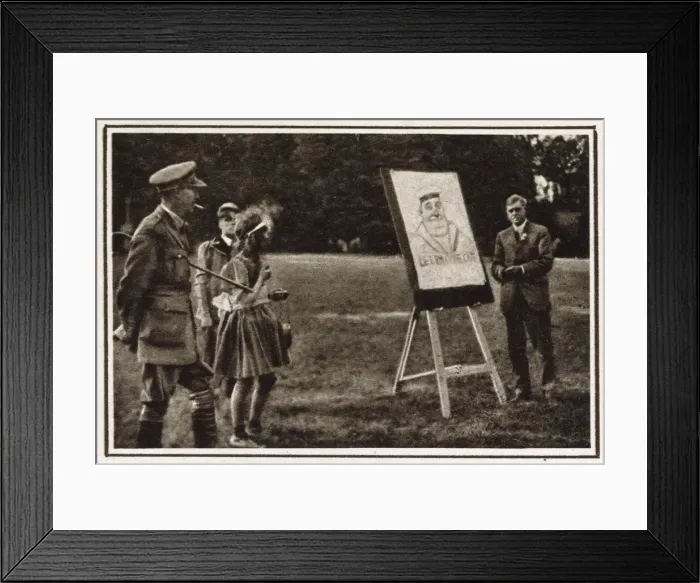 Framed Print : John Hassall sketching for the Red Cross, WW1 Framed Print : John Hassall sketching for the Red Cross, WW1