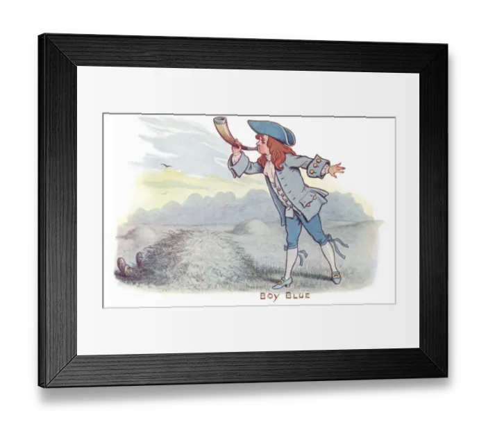 Framed Print : Boy Blue. Artists interpretation of a scene from Boy Blue, a traditional nursery rhyme Framed Print : Boy Blue. Artists interpretation of a scene from Boy Blue, a traditional nursery rhyme