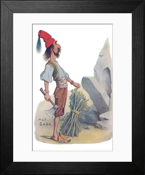 Framed Print : Ali Baba. Artists interpretation of a scene from Ali Baba Framed Print : Ali Baba. Artists interpretation of a scene from Ali Baba