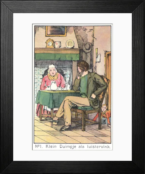 Framed Print : Tom Thumb. The first of six scenes from Tom Thumb, a traditional fairy tale Framed Print : Tom Thumb. The first of six scenes from Tom Thumb, a traditional fairy tale