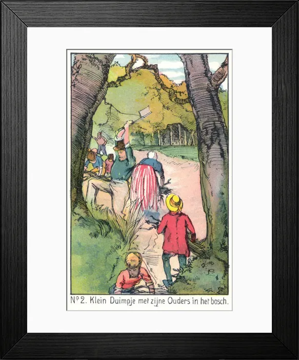Framed Print : Tom Thumb. The second of six scenes from Tom Thumb, a traditional fairy tale Framed Print : Tom Thumb. The second of six scenes from Tom Thumb, a traditional fairy tale