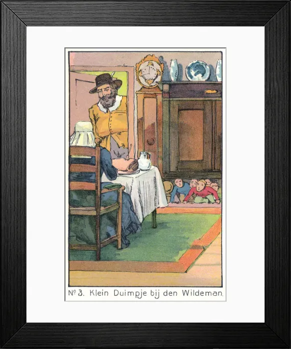 Framed Print : Tom Thumb. The third of six scenes from Tom Thumb, a traditional fairy tale Framed Print : Tom Thumb. The third of six scenes from Tom Thumb, a traditional fairy tale