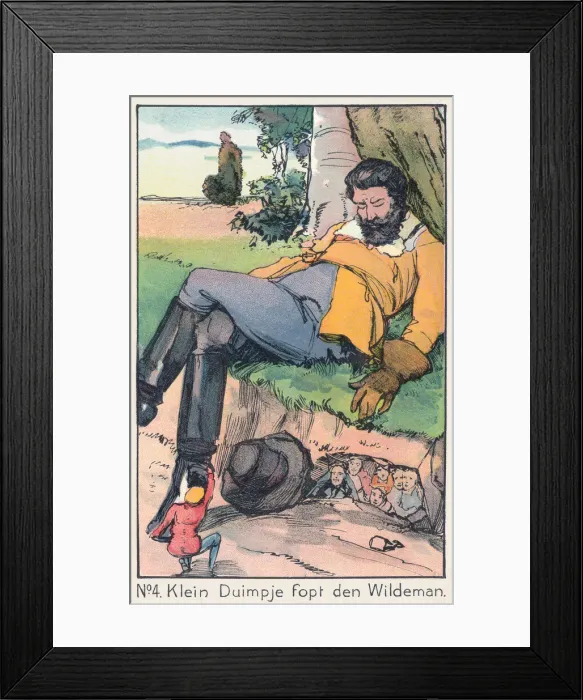 Framed Print : Tom Thumb. The fourth of six scenes from Tom Thumb, a traditional fairy tale Framed Print : Tom Thumb. The fourth of six scenes from Tom Thumb, a traditional fairy tale