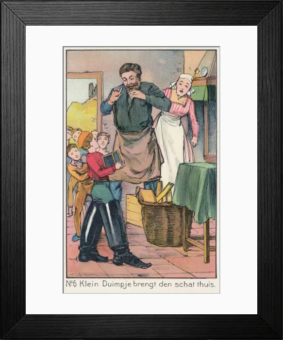 Framed Print : Tom Thumb. The sixth of six scenes from Tom Thumb, a traditional fairy tale Framed Print : Tom Thumb. The sixth of six scenes from Tom Thumb, a traditional fairy tale