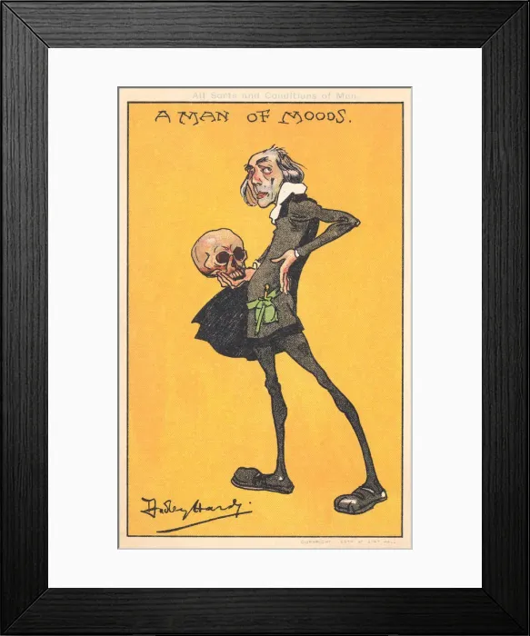 Framed Print : Actor. A Man of moods. A cartoon of a typical actor. Artist: Dudley Hardy Date: circa 1910 Framed Print : Actor. A Man of moods. A cartoon of a typical actor. Artist: Dudley Hardy Date: circa 1910