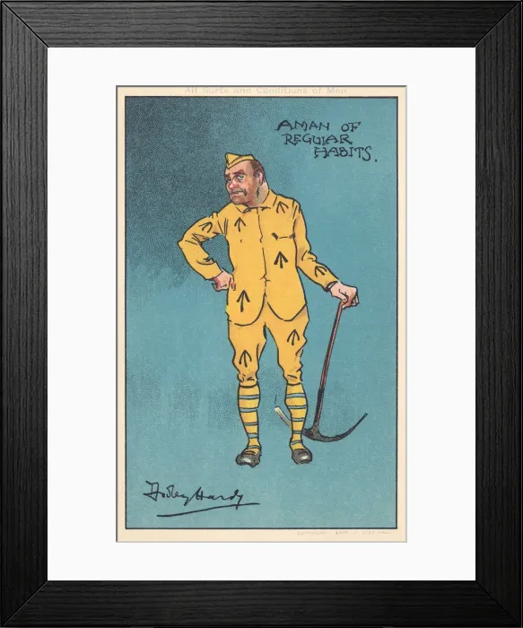 Framed Print : Convict. A Man of Regular Habits. A cartoon of a typical convict Framed Print : Convict. A Man of Regular Habits. A cartoon of a typical convict