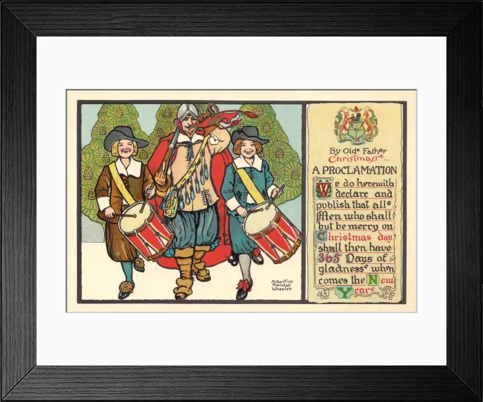 Framed Print : Medaeval Xmas Greeting Framed Print : Medaeval Xmas Greeting