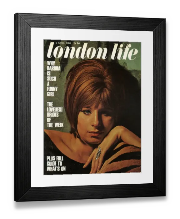 Framed Print : American actress and singer Barbara Streisand (1942-) featured on the cover of London Framed Print : American actress and singer Barbara Streisand (1942-) featured on the cover of London
