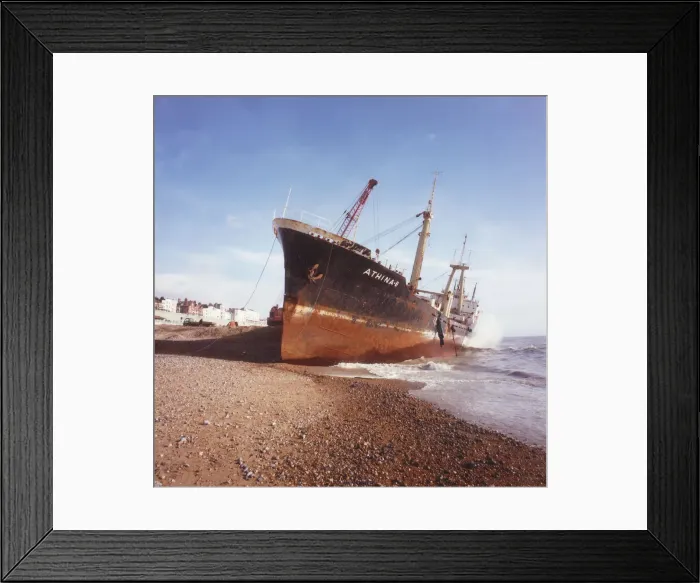 Framed Print : Athina-B aground on Brighton Beach Framed Print : Athina-B aground on Brighton Beach