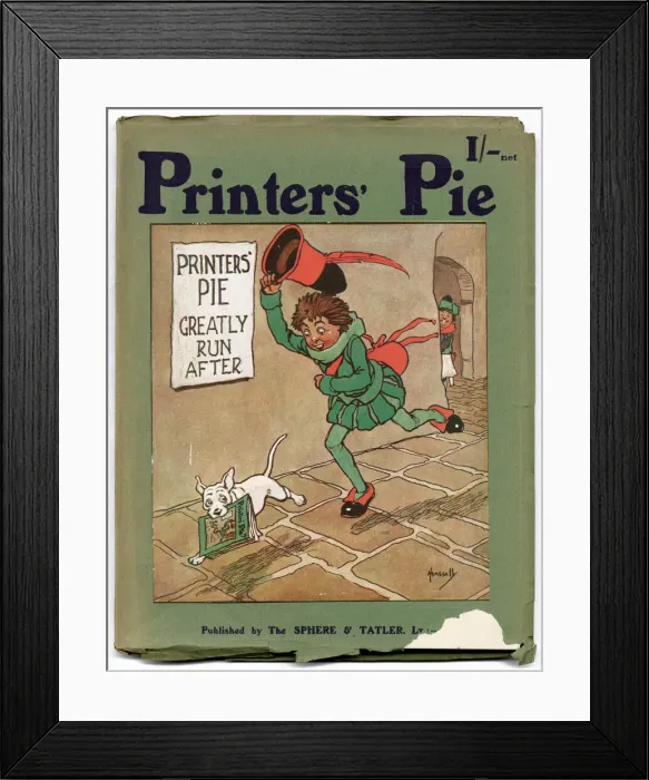 Framed Print : Front cover of Printers Pie magazine for 1911, illustrated by John Hassall Framed Print : Front cover of Printers Pie magazine for 1911, illustrated by John Hassall