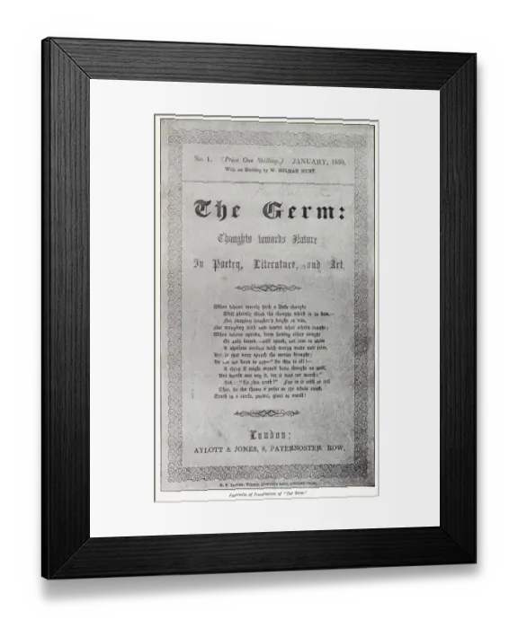 Framed Print : The Germ, the magazine founded by the Pre-Raphaelite Brotherhood in 1850 at the beginning Framed Print : The Germ, the magazine founded by the Pre-Raphaelite Brotherhood in 1850 at the beginning