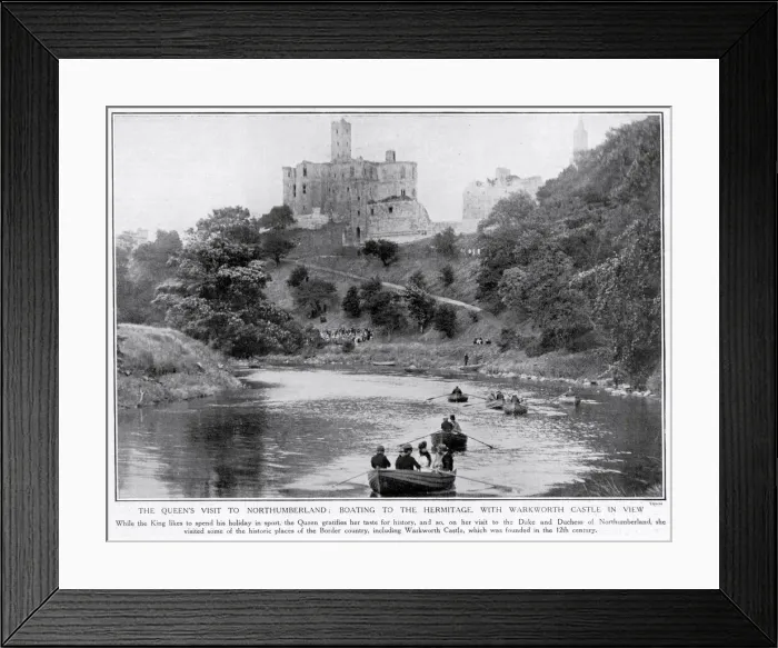 Framed Print : Queen Marys visit to the Duke and Duchess ofNorthumberland Framed Print : Queen Marys visit to the Duke and Duchess ofNorthumberland