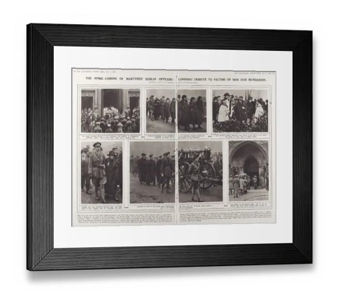 Framed Print : Homecoming of martyred Dublin officers: Londons tribute to victims of Sinn Fein Framed Print : Homecoming of martyred Dublin officers: Londons tribute to victims of Sinn Fein
