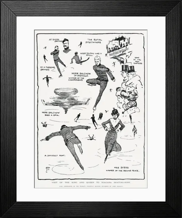 Framed Print : Scenes at Niagara skating rink in London during a visit by King Edward VII Framed Print : Scenes at Niagara skating rink in London during a visit by King Edward VII