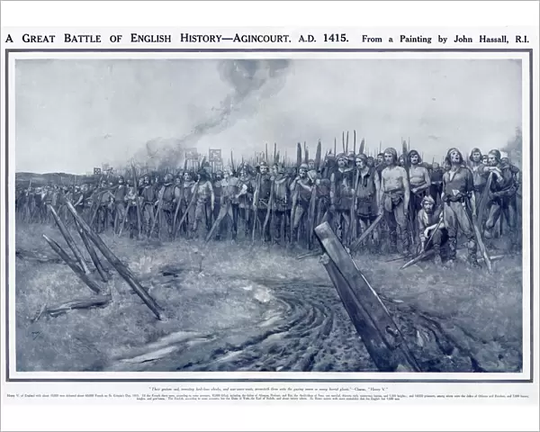 Double page spread in The Sphere showing British warriors lined up waiting before