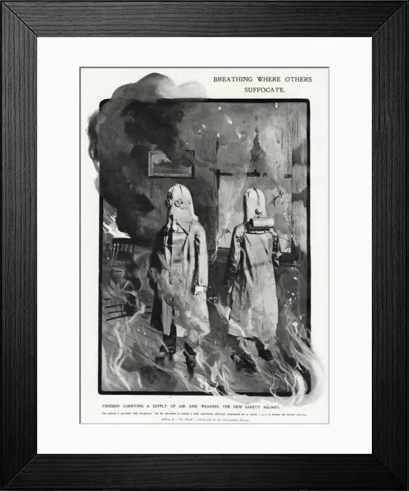Framed Print : New firefighters breathing equipment 1907 Framed Print : New firefighters breathing equipment 1907