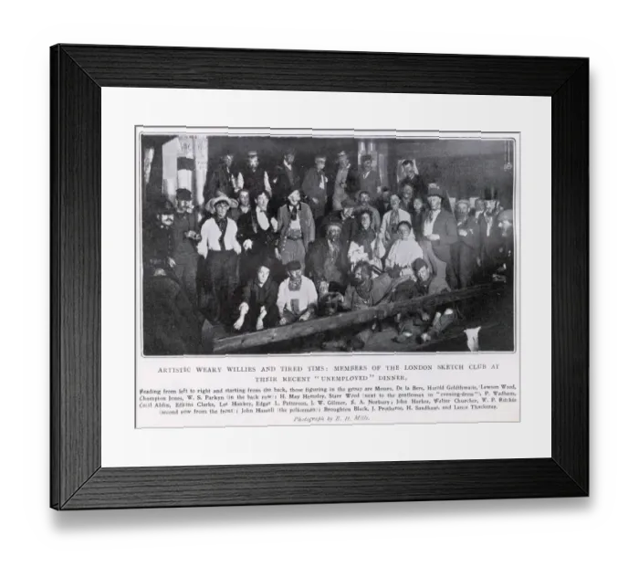 Framed Print : Members of the London Sketch Club in costume for an unemployed supper in 1905 Framed Print : Members of the London Sketch Club in costume for an unemployed supper in 1905