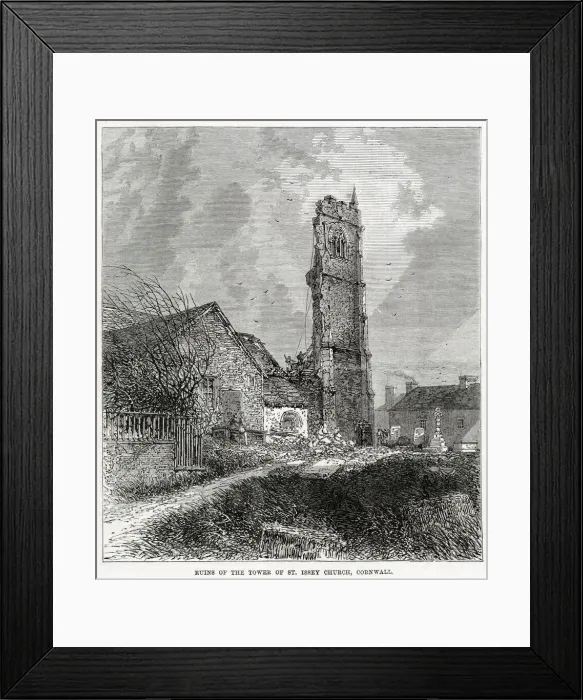 Framed Print : Ruins of tower of St. Issey Church, Cornwall Framed Print : Ruins of tower of St. Issey Church, Cornwall