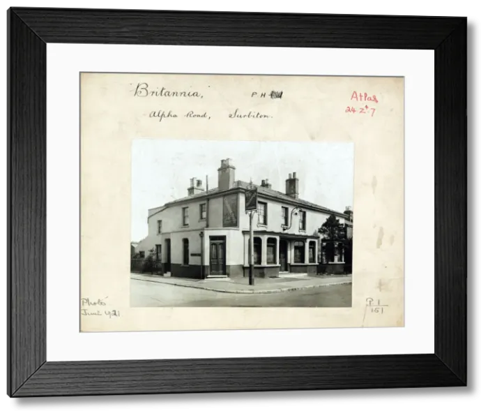 Framed Print : Photograph of Britannia PH, Surbiton, Surrey Framed Print : Photograph of Britannia PH, Surbiton, Surrey
