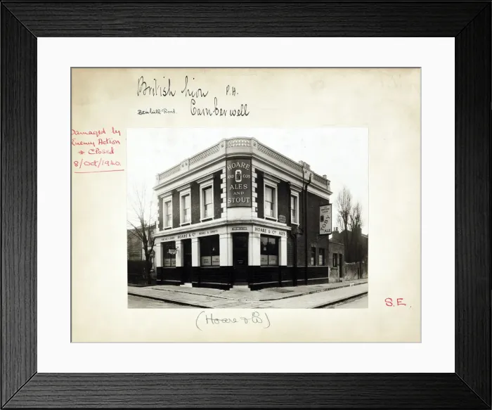 Framed Print : Photograph of British Lion PH, Camberwell, London Framed Print : Photograph of British Lion PH, Camberwell, London