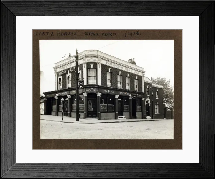 Framed Print : Photograph of Cart & Horses PH, Stratford, London Framed Print : Photograph of Cart & Horses PH, Stratford, London