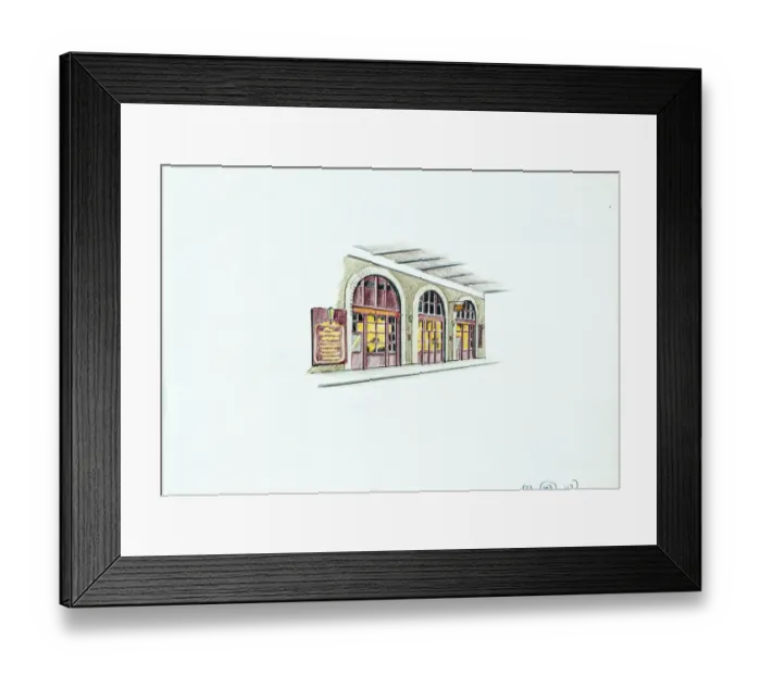 Framed Print : Sketch of Cheshire Cheese PH, Crutched Friars, London Framed Print : Sketch of Cheshire Cheese PH, Crutched Friars, London