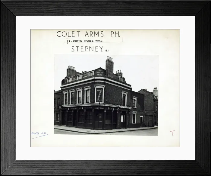 Framed Print : Photograph of Colet Arms, Stepney, London Framed Print : Photograph of Colet Arms, Stepney, London