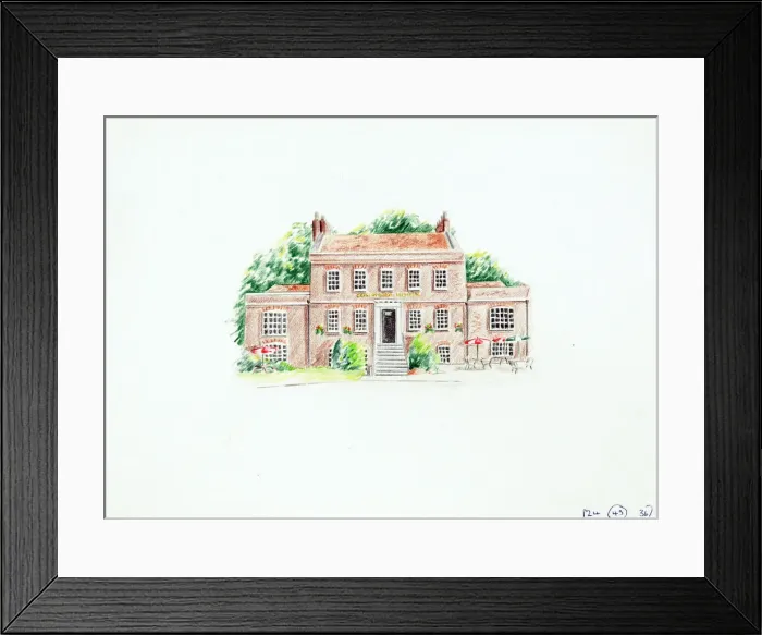 Framed Print : Sketch of Command House PH, Chatham, Kent Framed Print : Sketch of Command House PH, Chatham, Kent